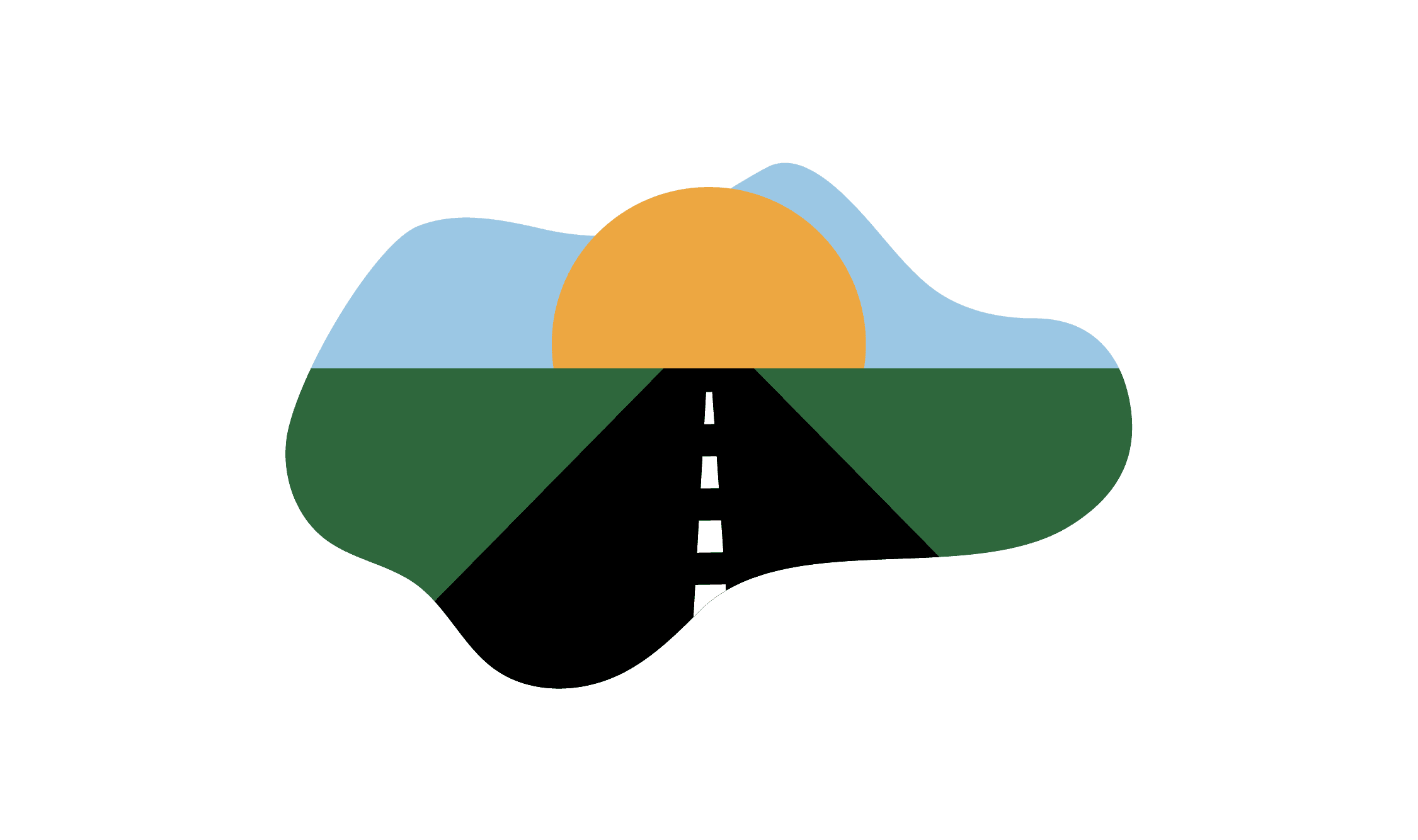 Road into sunset graphic